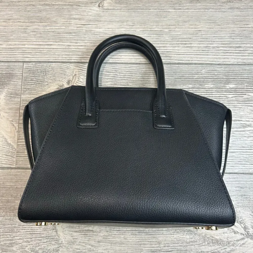 Michael Kors Black Leather Avril Satchel Crossbody NWOT